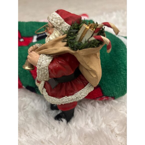 Vintage 1993 Possible Dreams Clothtique Santa Ornament Original Tag Mixed Med - Picture 5 of 13